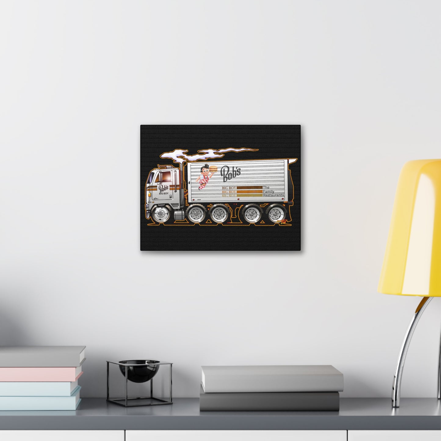 BOB'S BIG BOY Semi Tractor Trailer Truck Collectible Canvas Wall Print 11x14