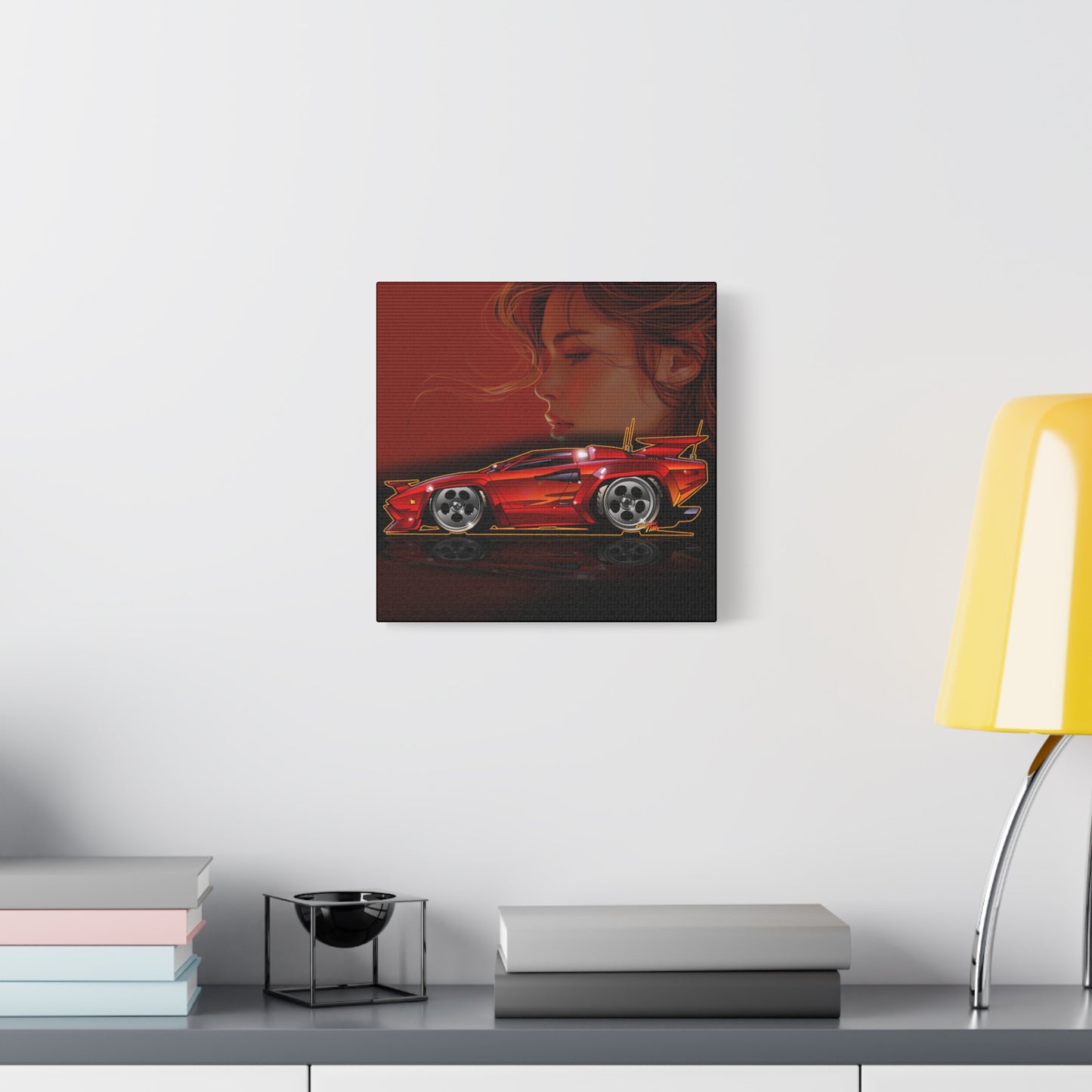 CANNONBALL RUN LAMBORGHINI COUNTACH Canvas Art Wall Print - 12x12