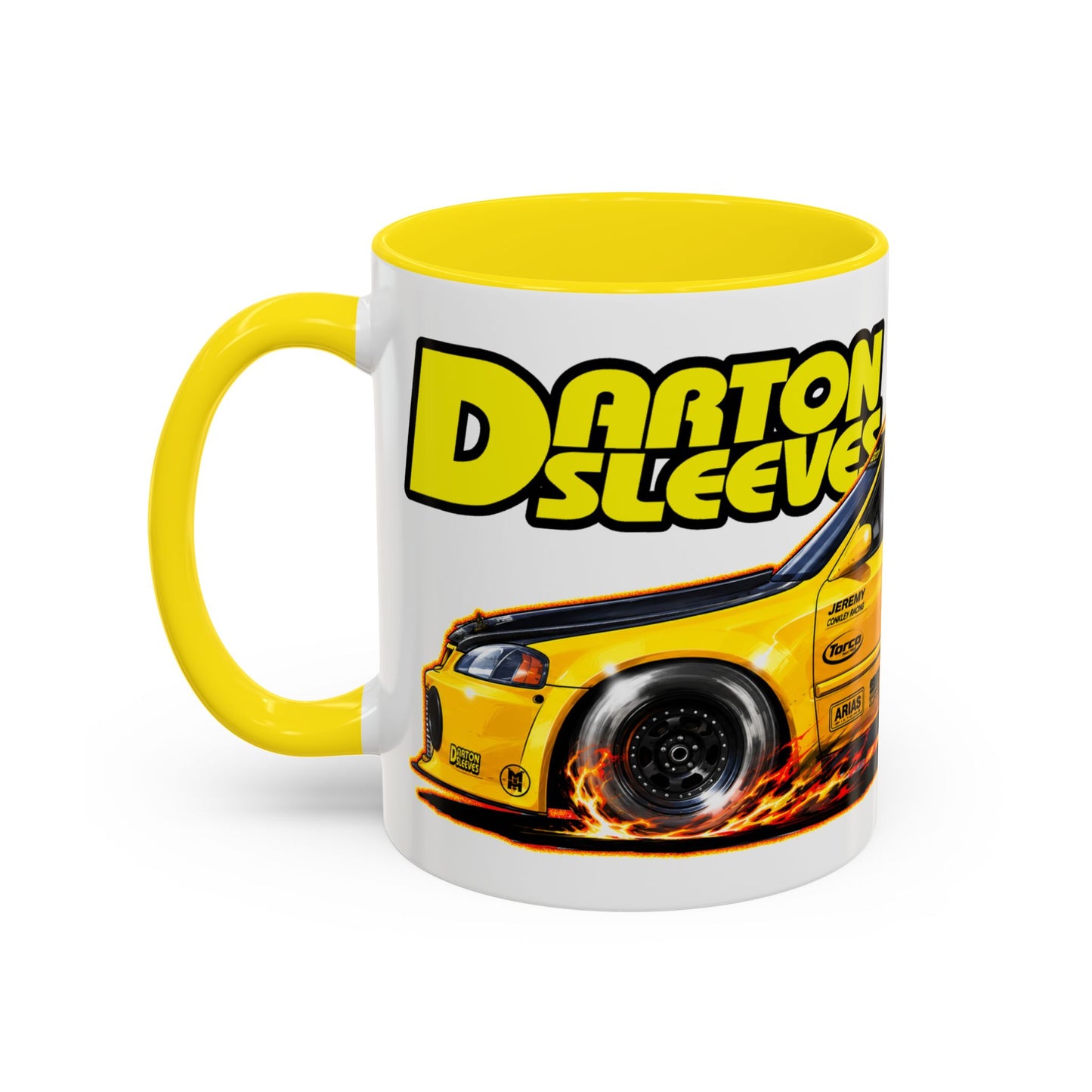 DARTON SLEEVES HONDA Drag Car Collectible Fireball Art Coffee Mug - 2 Sizes