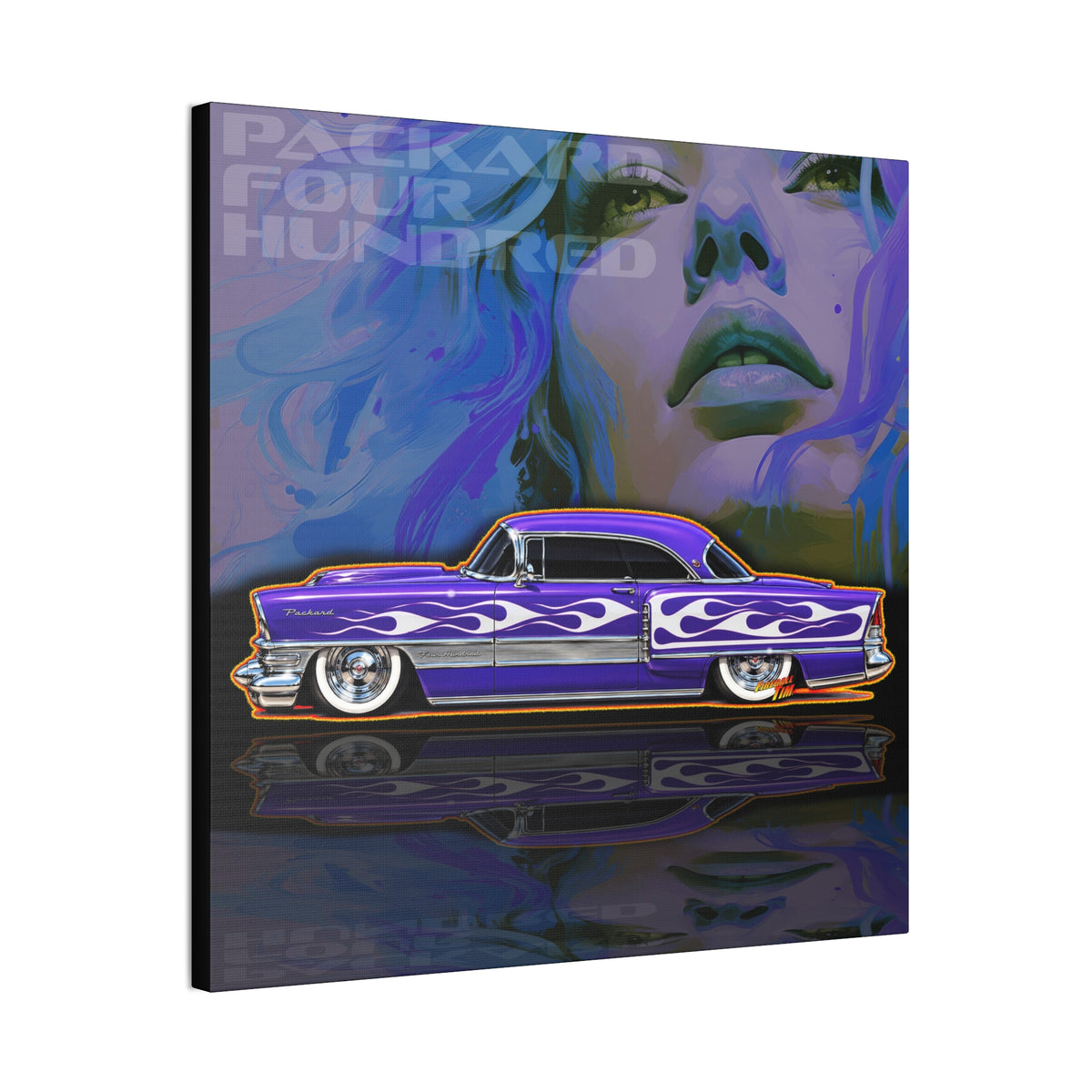 PACKARD 1955 Kustom Four Hundred Collectible Fireball Art Canvas Stretched Print