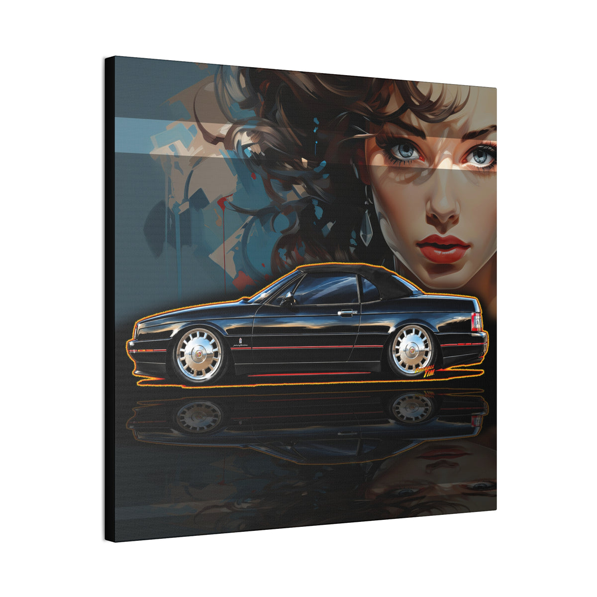 CADILLAC ALLANTE Collectible Fireball Art Canvas Stretched Print