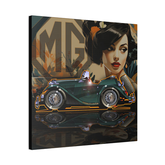 MG TD 1952 Vintage Classic Car Canvas Art Print - 2 Sizes