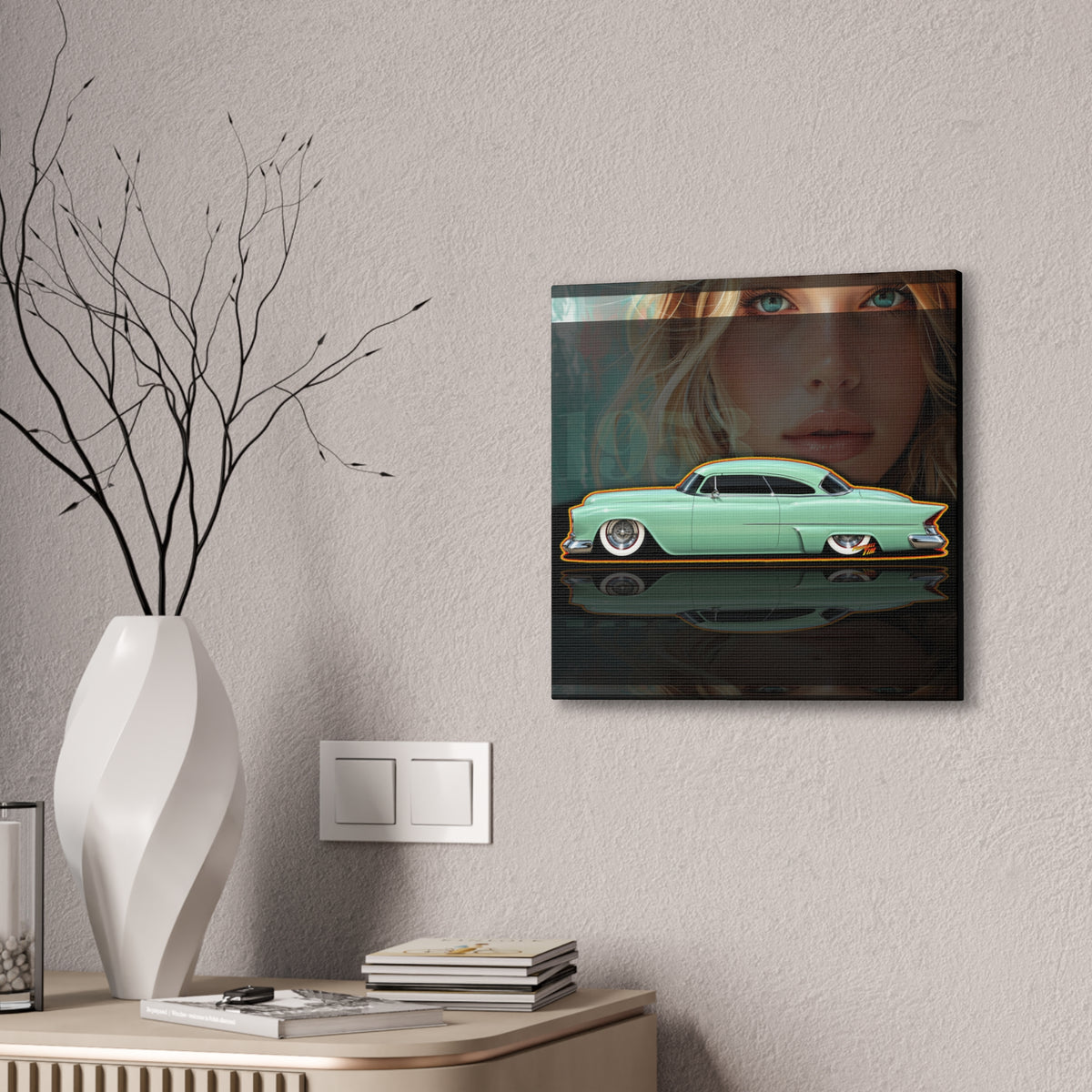 BUICK 1953 Kustom Special Collectible Fireball Art Canvas Stretched Print