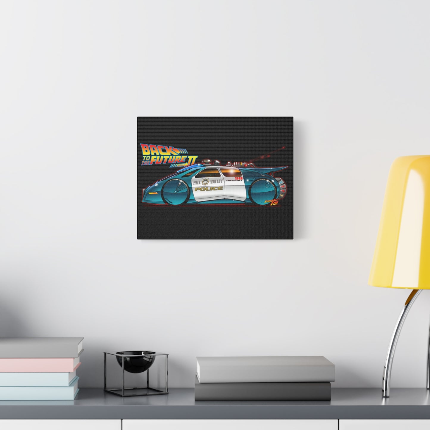 BACK TO THE FUTURE 2 Hill Valley Police Car Canvas Wall Art Print - 11x14