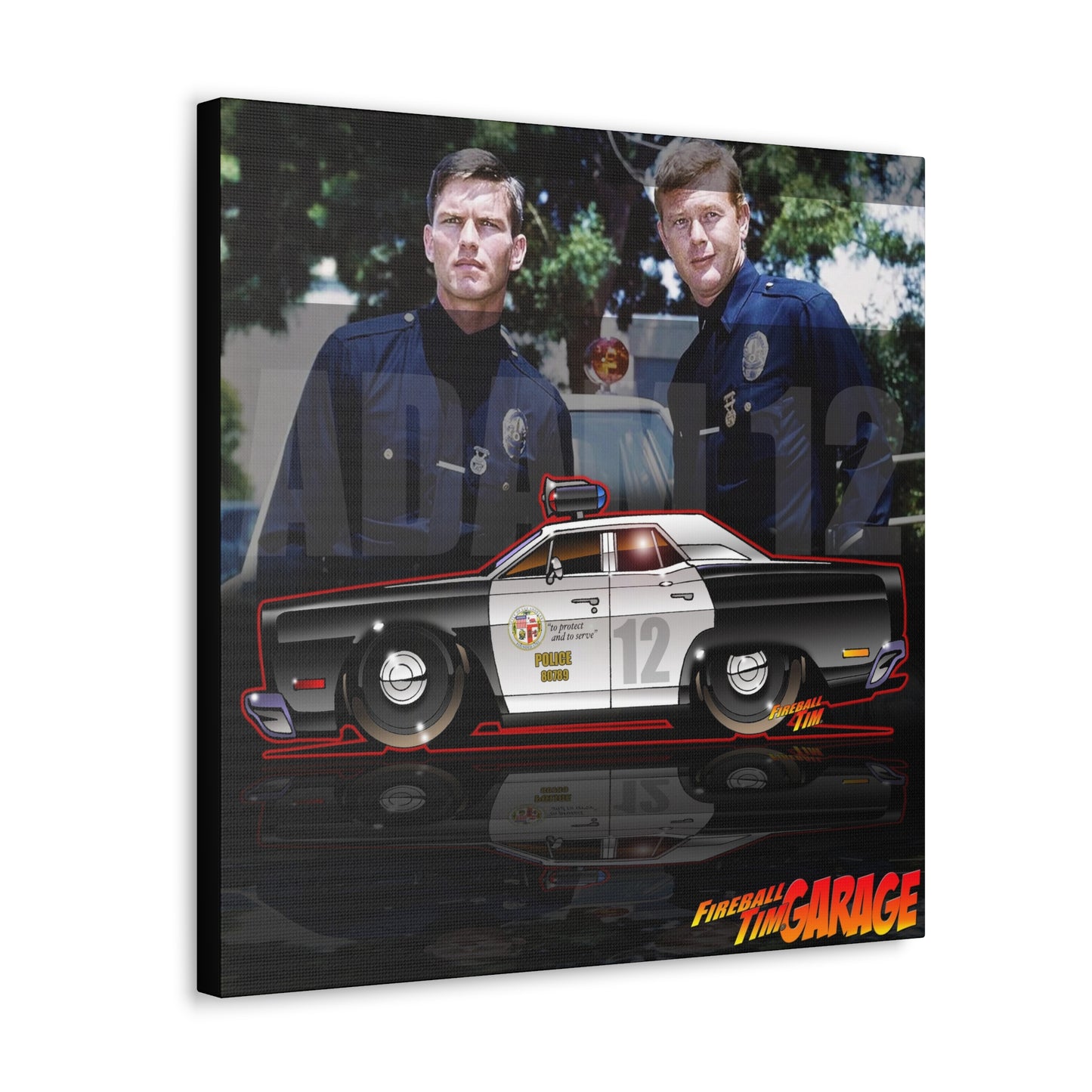 ADAM 12 1967 PLYMOUTH BELVEDERE Police Cruiser Concept Art Canvas MASTERPRINT 3 Sizes