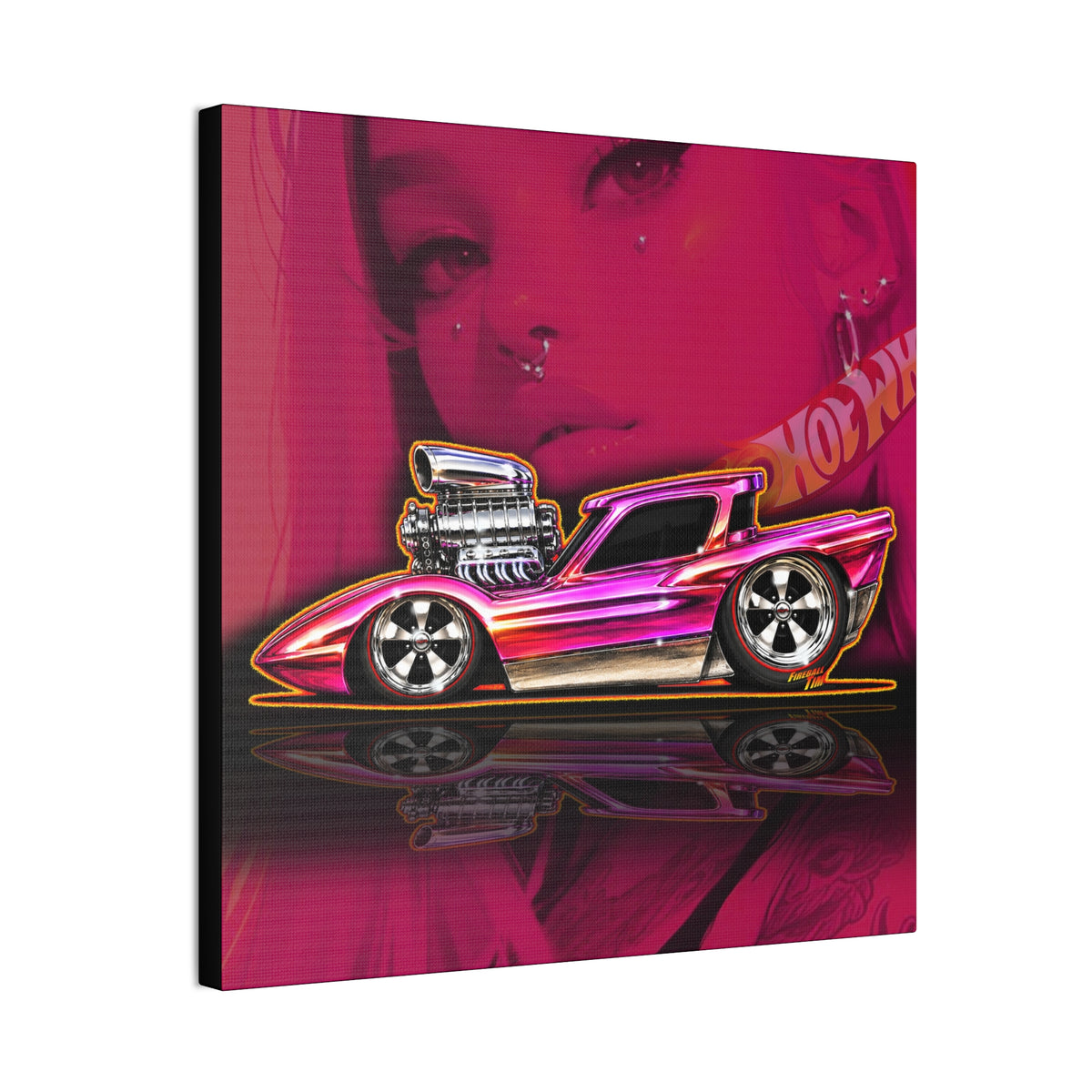 HOT WHEELS Sweet 16 PYTHON Collectible Fireball Art Canvas Stretched Print