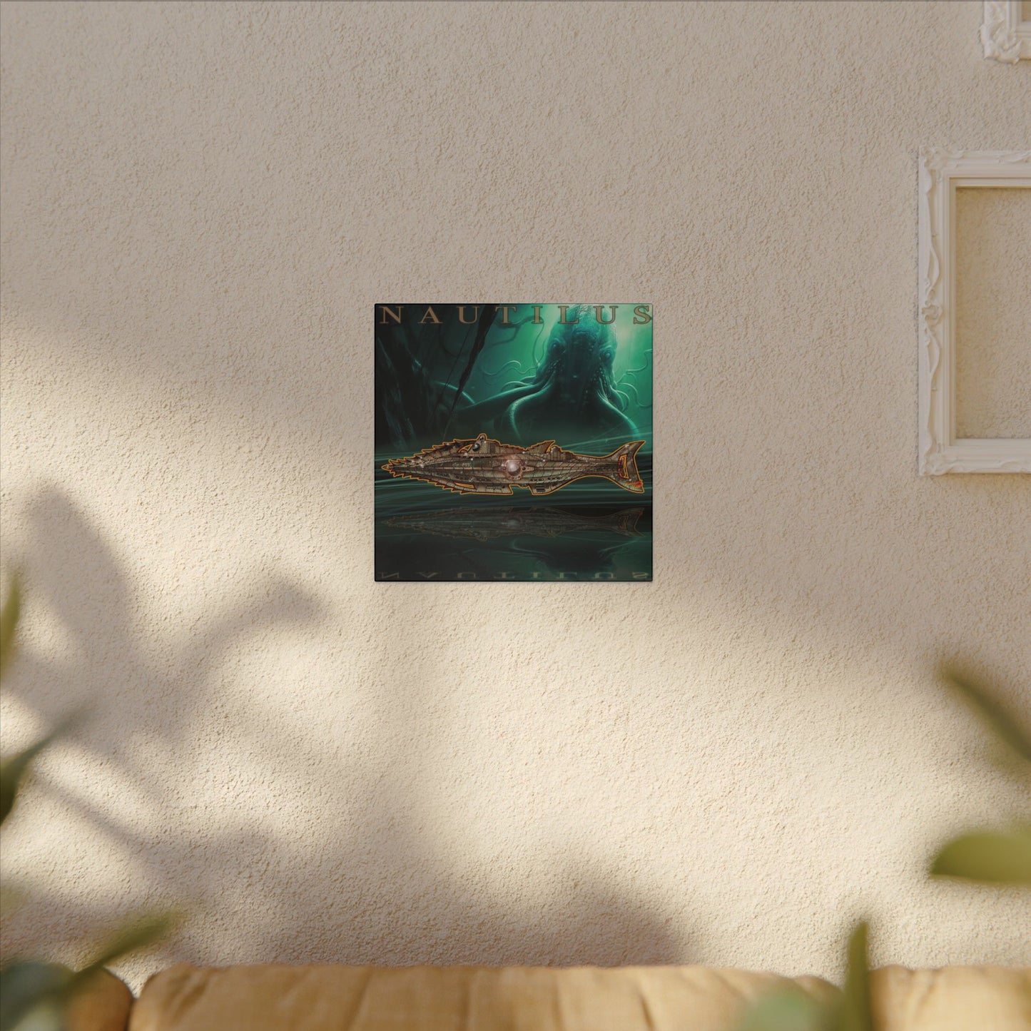 20,000 LEAGUES NAUTILUS SUBMARINE Fireball Art Canvas Print - 12x12