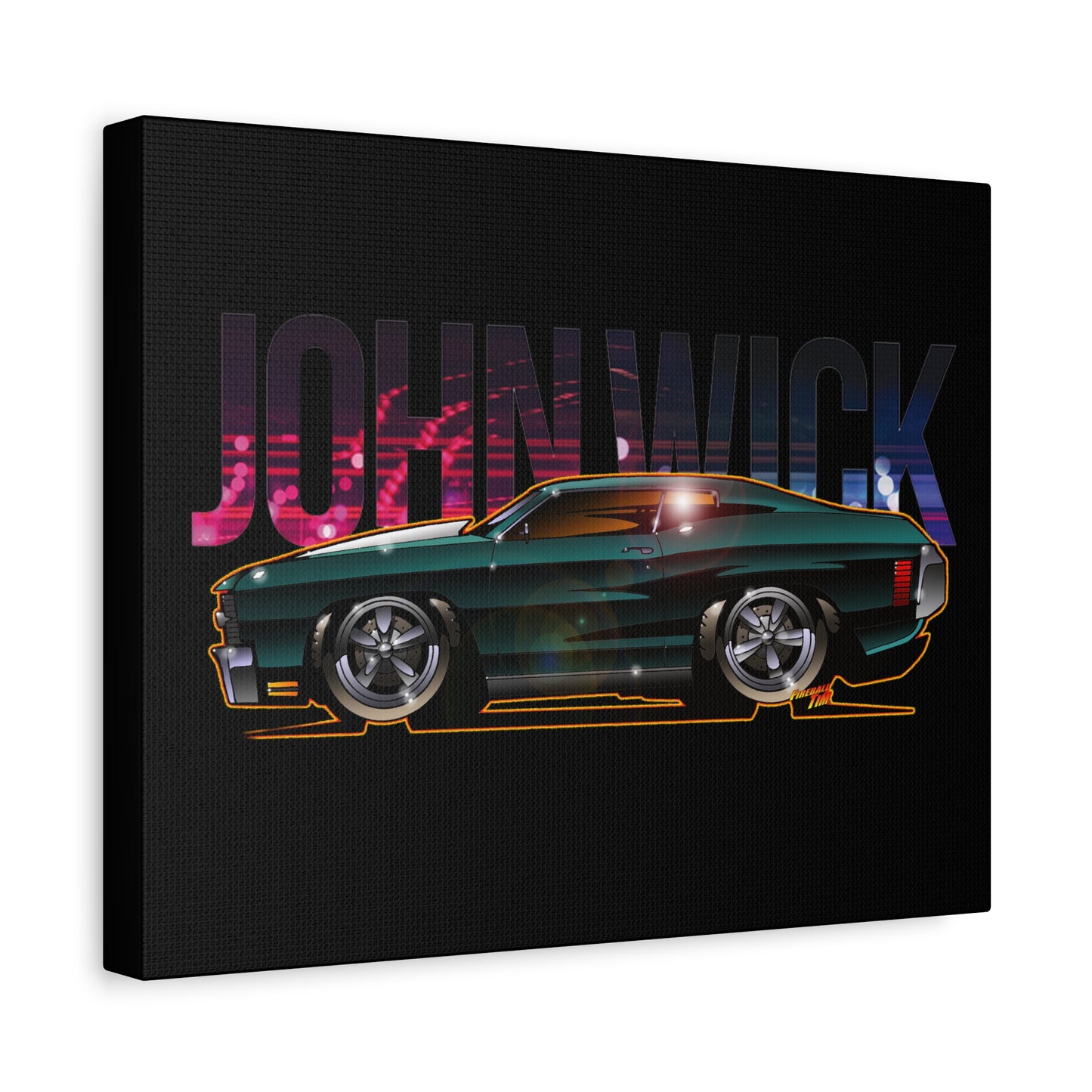 JOHN WICK 1970 CHEVY CHEVELLE Keanu Reeves Canvas Art Wall Print - 11x14