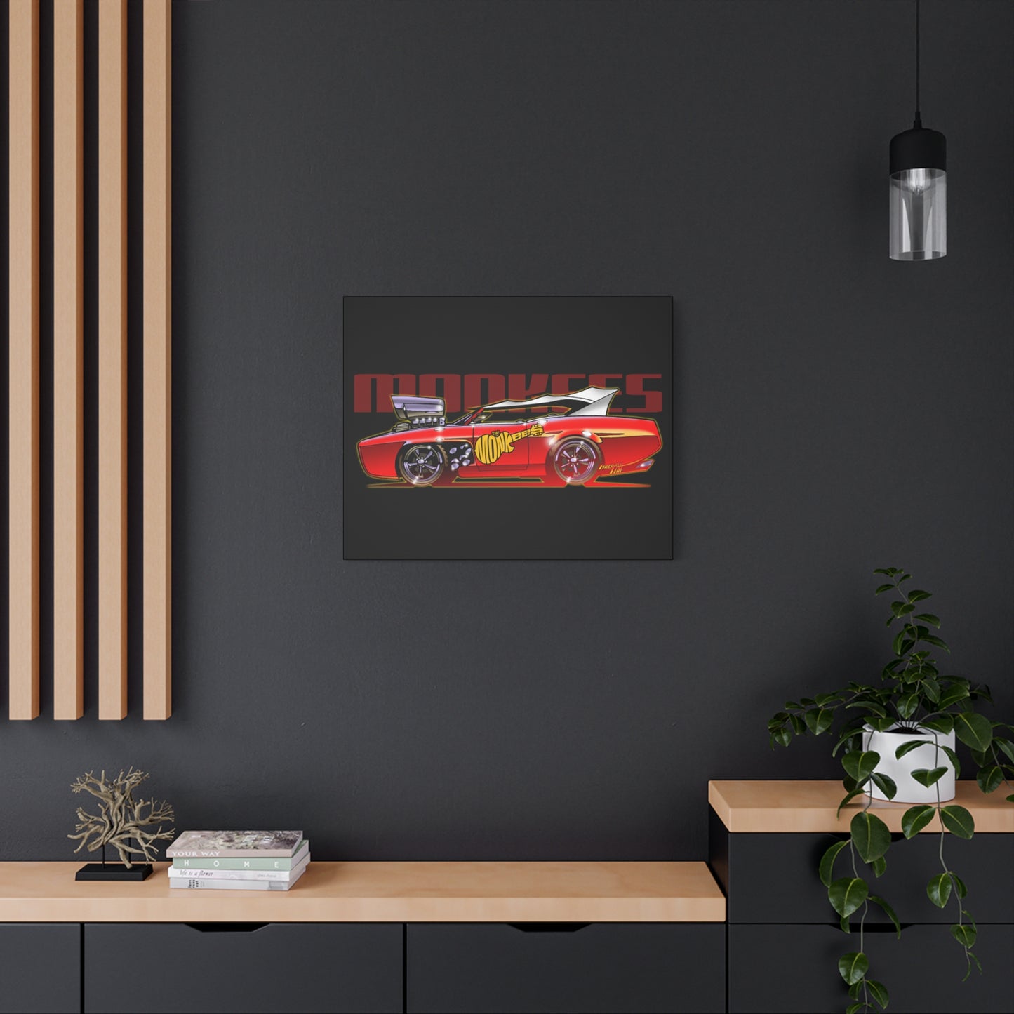 THE MONKEES Monkeemobile Fireball Canvas Art Wall Print - 11x14