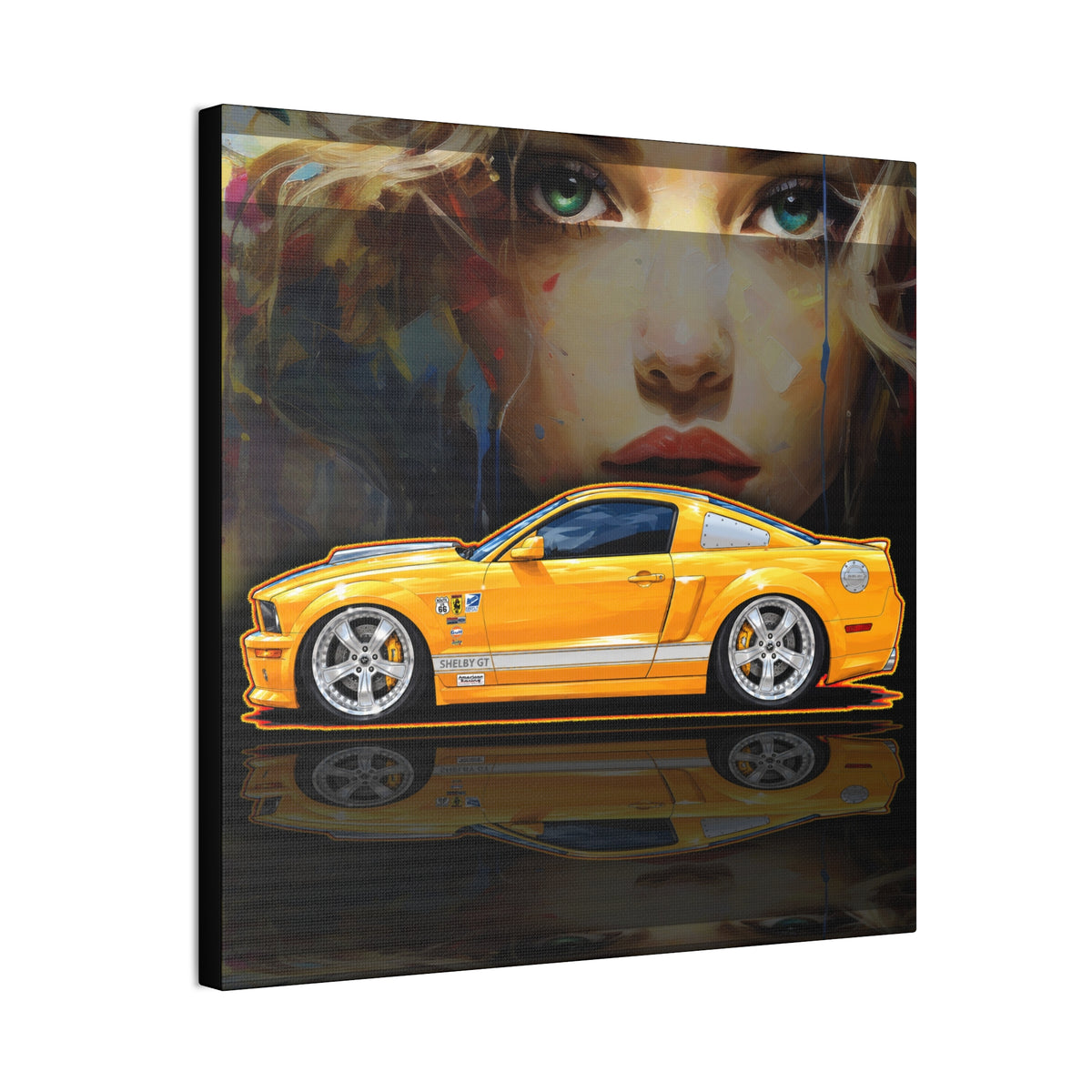 FORD MUSTANG SHELBY GT-C 2008 Collectible Fireball Art Canvas Stretched Print