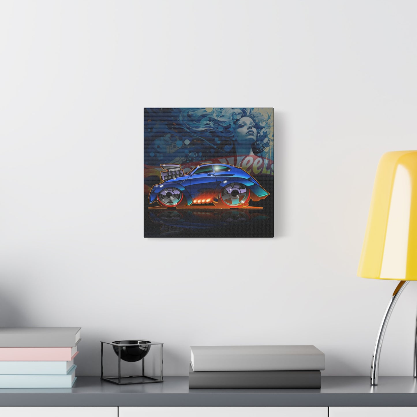 HOT WEEHLS Custom VW Bug Fireball Art Canvas Print