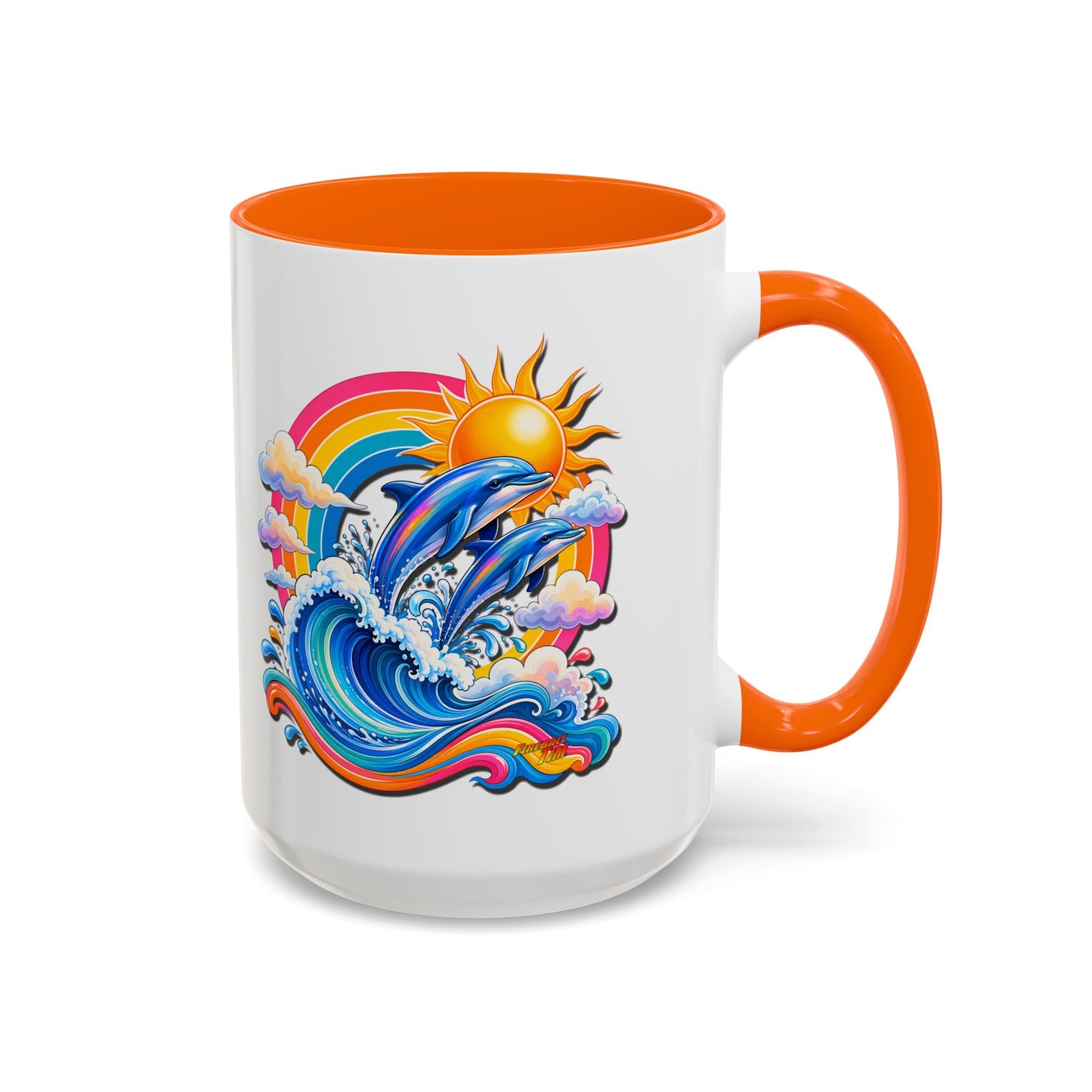 DOLPHIN SPLASH 1 Aquarium Series Fireball Art Coffee Mug - 2 Sizes