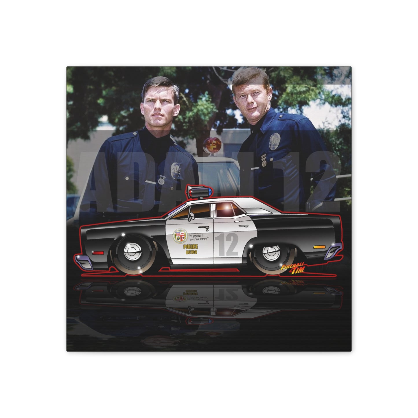 ADAM 12 PLYMOUTH Police Car Canvas Art Print - 2 Sizes