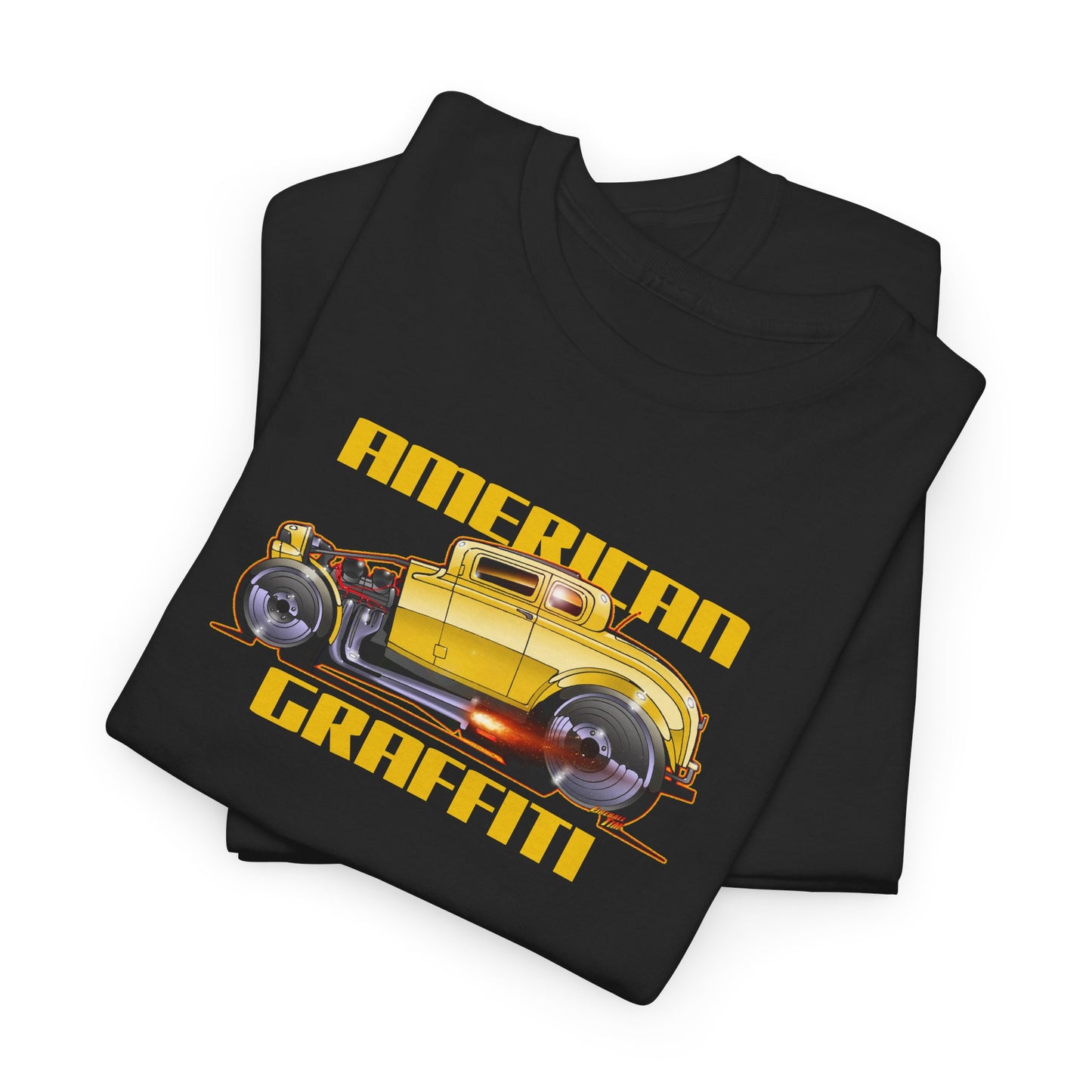AMERICAN GRAFFITI '32 HOT ROD Movie Car Fireball Art Tee Shirt - Mutliple Colors