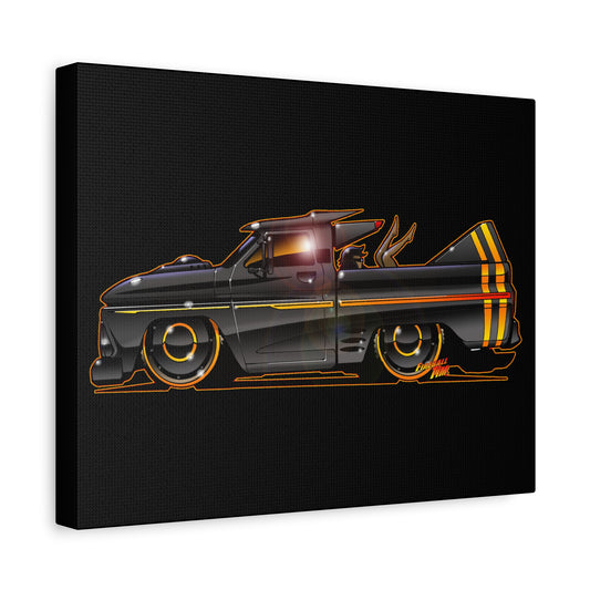 CHEVROLET C10 1960 Stinger Pickup Truck Fireball Art Canvas Print