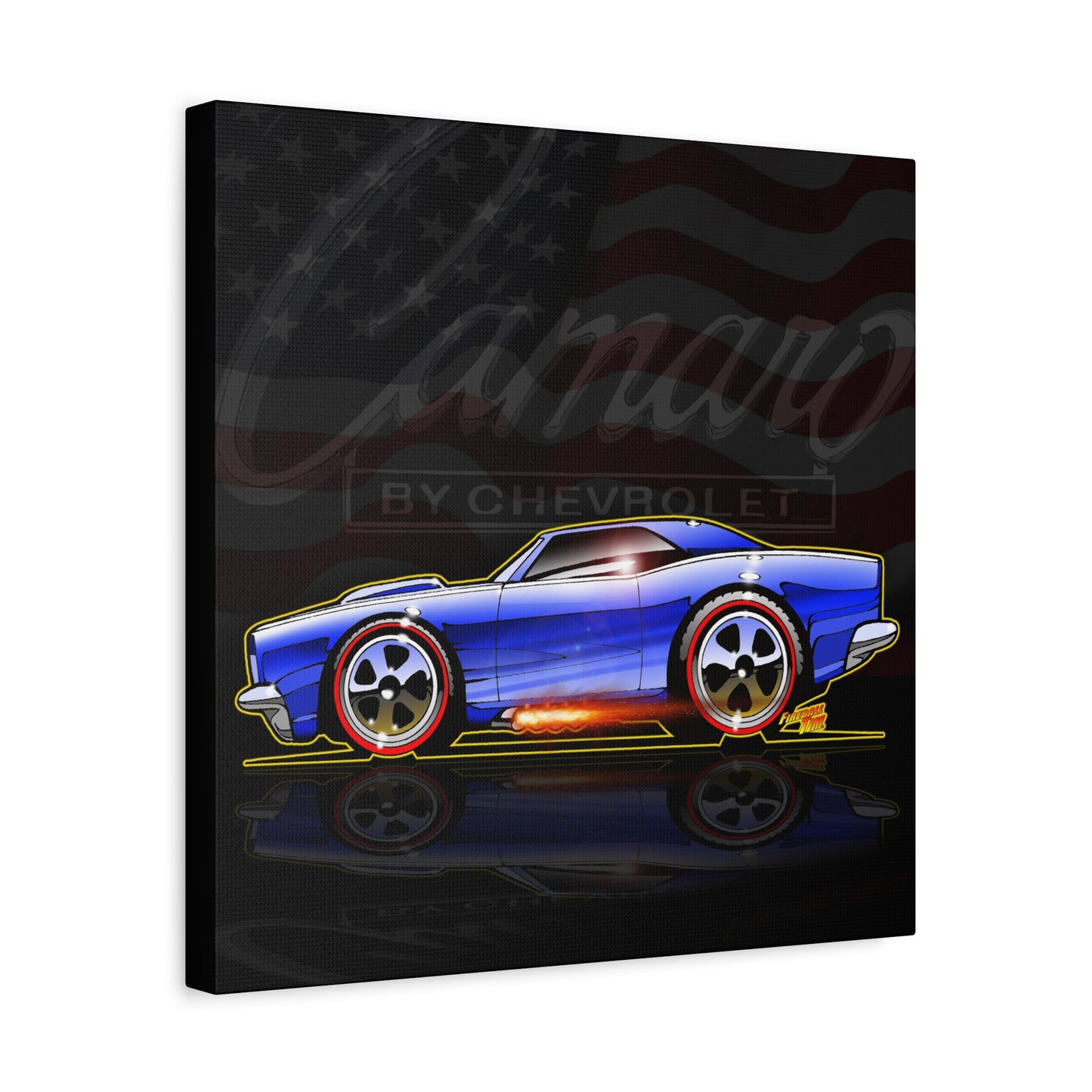 HOT WHEELS CAMARO Custom Collectible Fireball Art Canvas Print