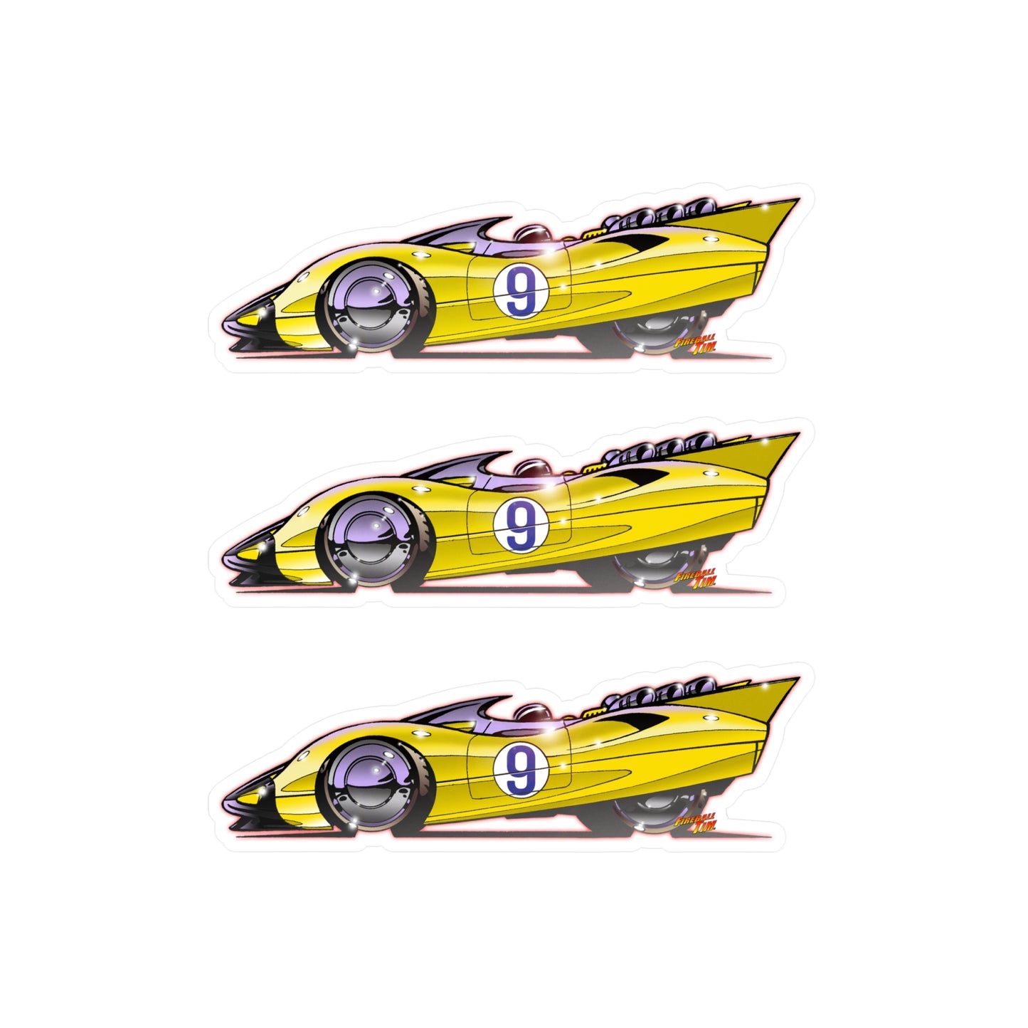 SPEED RACER RACERX SHOOTING STAR Fireball Art Decal Stickers - 4 Sizes