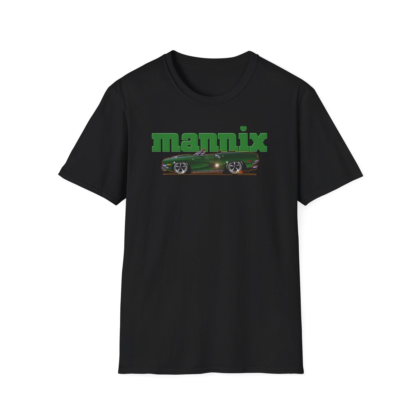 MANNIX TV Show Plymouth Barracuda Concept Art Softstyle T-Shirt Multiple Colors