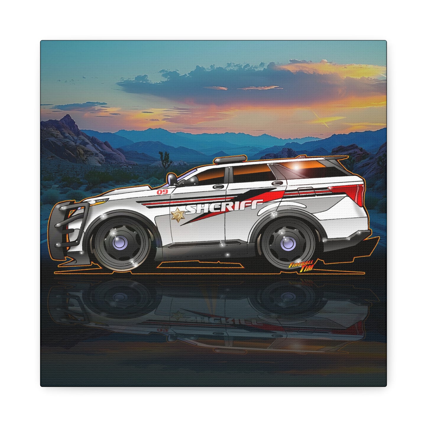 FORD EXPLORER SHERIFF POLICE CRUISER Canvas Art Wall Print - 12x12