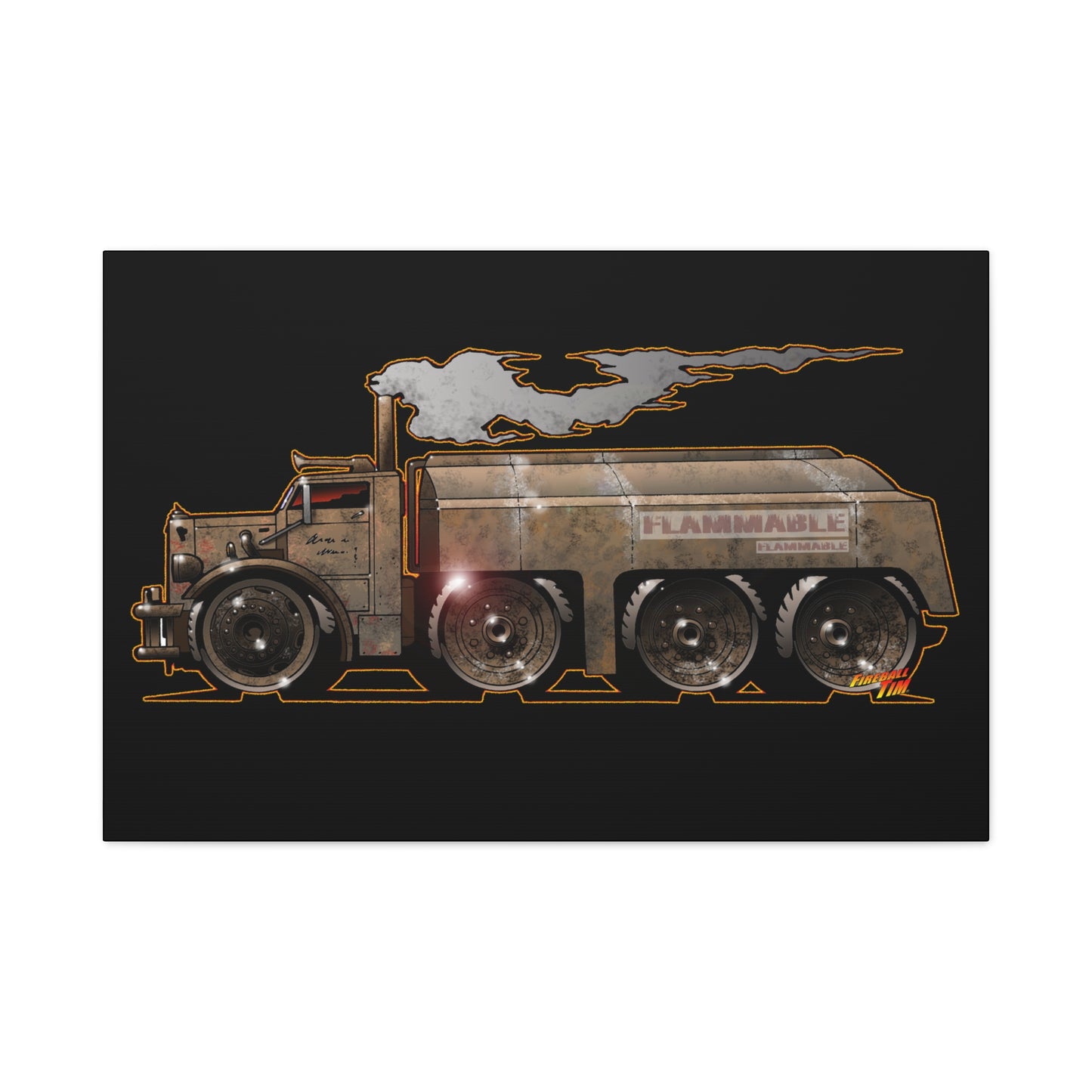DUEL Killer Movie Truck Fireball Art Canvas Print - Sizes