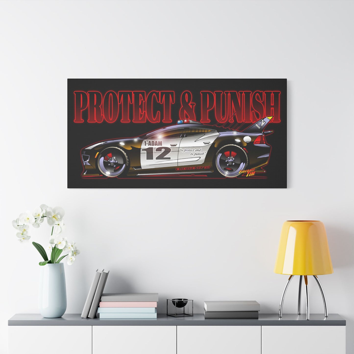 ADAM 12 FISKER KARMA Police Car Canvas Art Print - 11x14