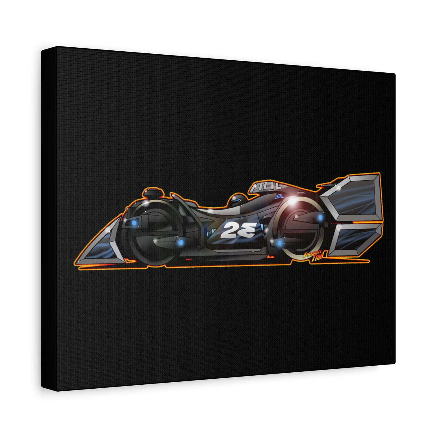 SPEED RACER GRAY GHOST Race Car Fireball Art Canvas Print