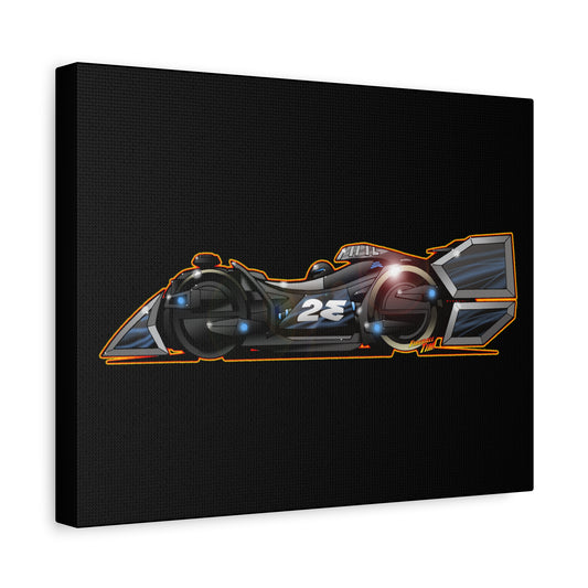 SPEED RACER GRAY GHOST Race Car Fireball Art Canvas Print