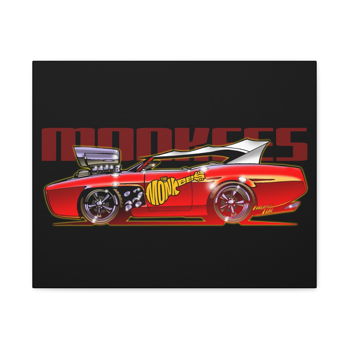 THE MONKEES Monkeemobile Fireball Canvas Art Wall Print - 11x14
