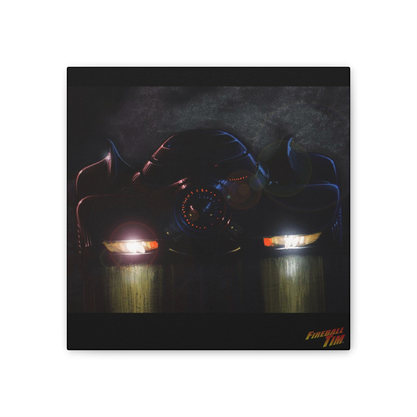 BATMOBILE 1989 BATMAN Fireball Canvas Art Wall Print - 12x12