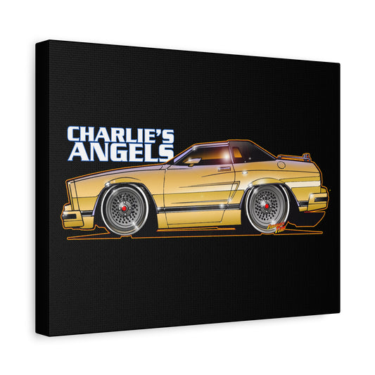 CHARLIE'S ANGELS FORD MUSTANG GHIA TV Car Canvas Art Wall Print - 11x14