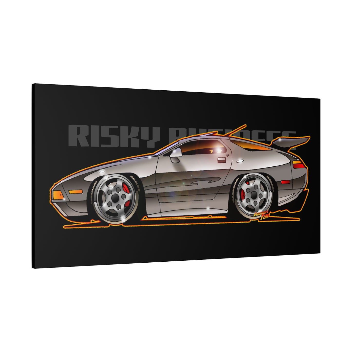 RISKY BUSINESS Porsche 928 Fireball Art Canvas Print - Sizes
