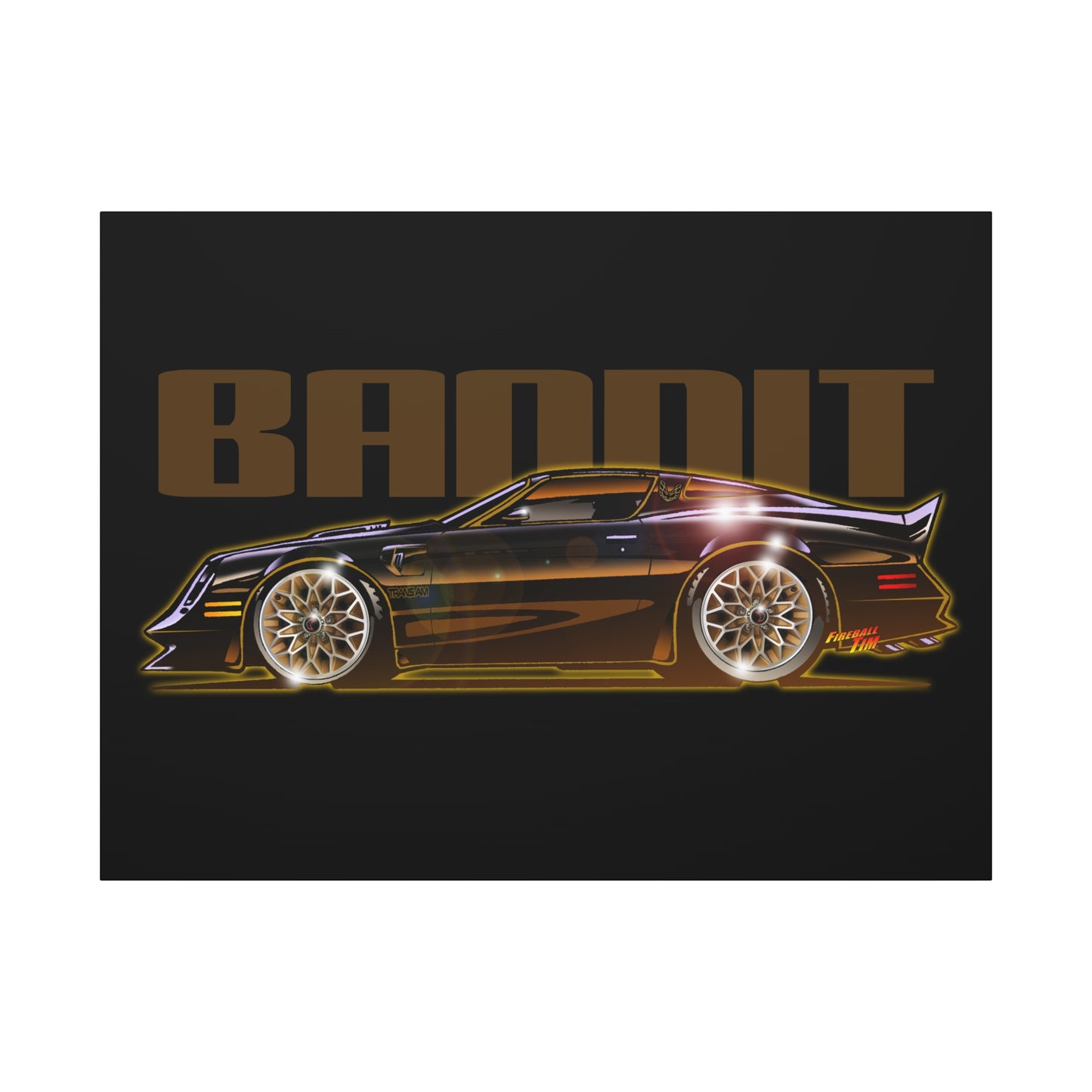 SMOKEY AND THE BANDIT Pontiac Trans Am Fireball Art Canvas Print - Sizes