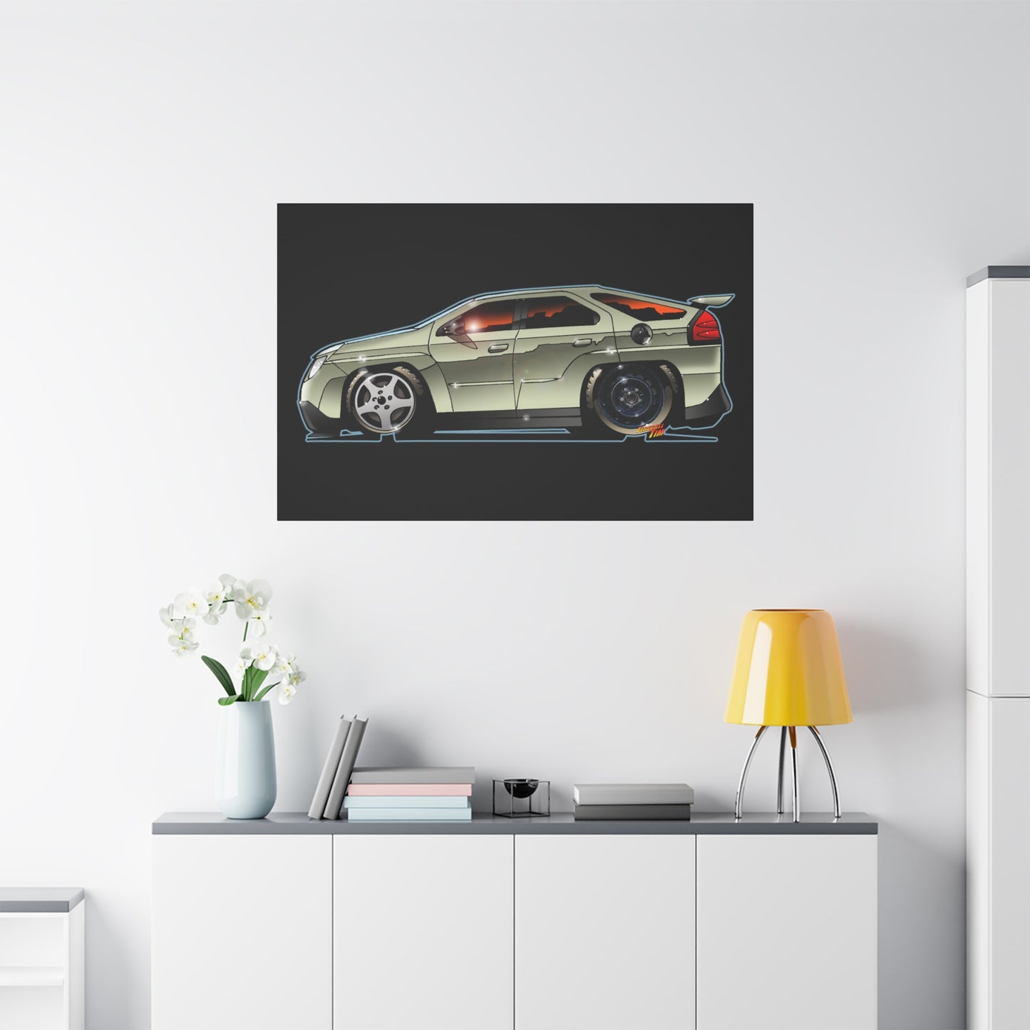 BREAKING BAD Pontiac Aztek Fireball Art Canvas Wall Print