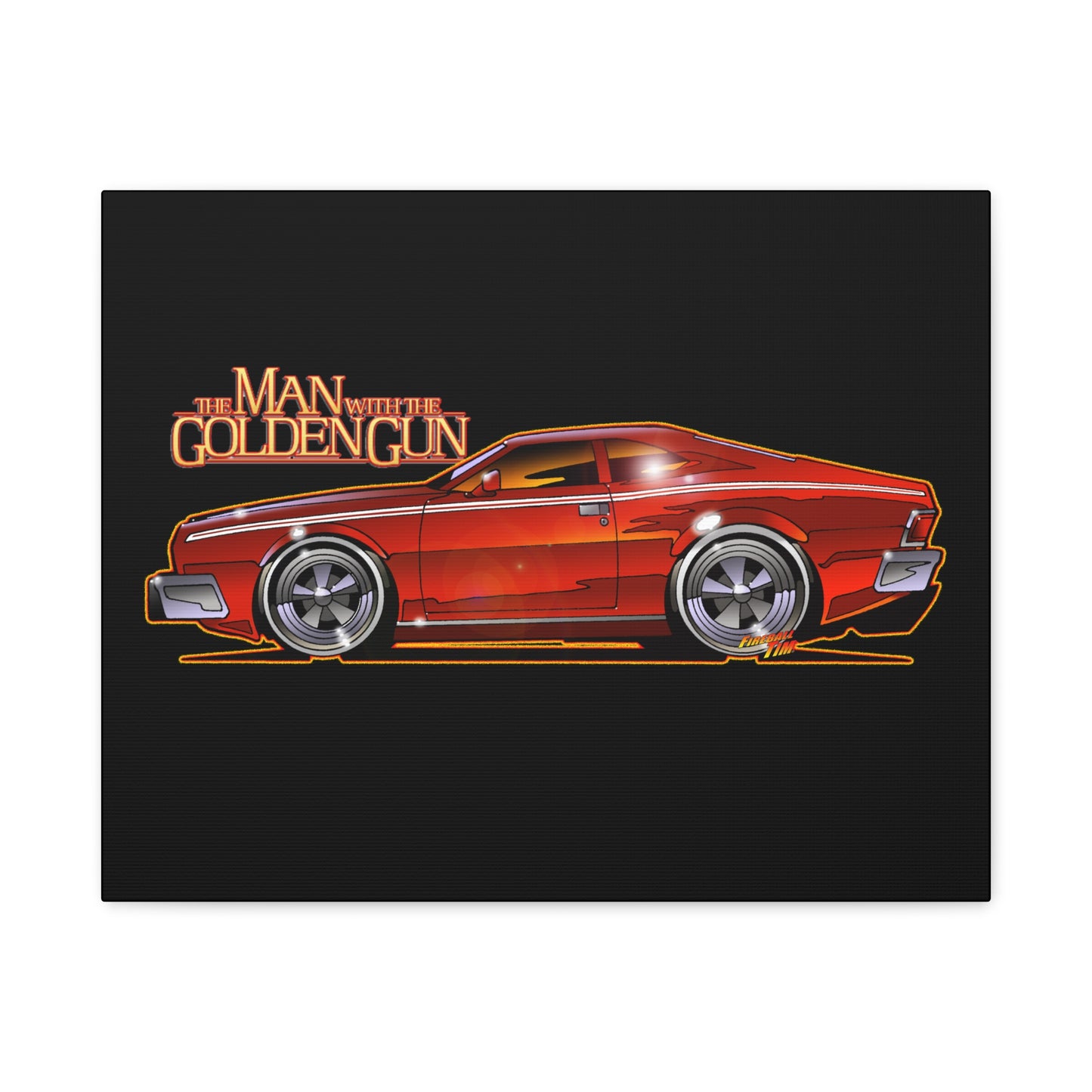 MAN WITH THE GOLDEN GUN AMC Hornet James Bond Fireball Art Canvas Print