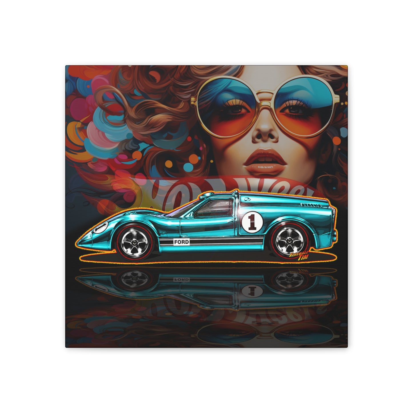 HOT WHEELS Sweet 16 JCAR Collectible Fireball Art Canvas Stretched Print
