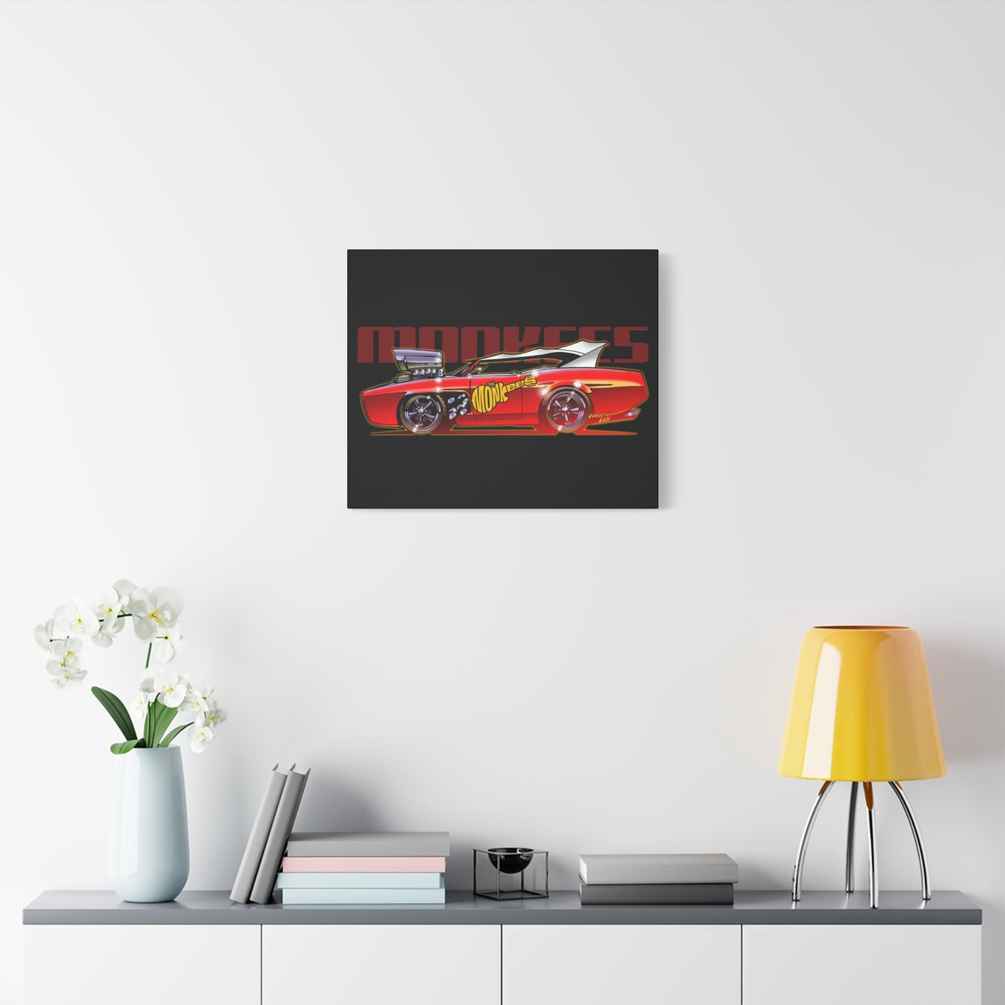 THE MONKEES Monkeemobile Fireball Canvas Art Wall Print - 11x14