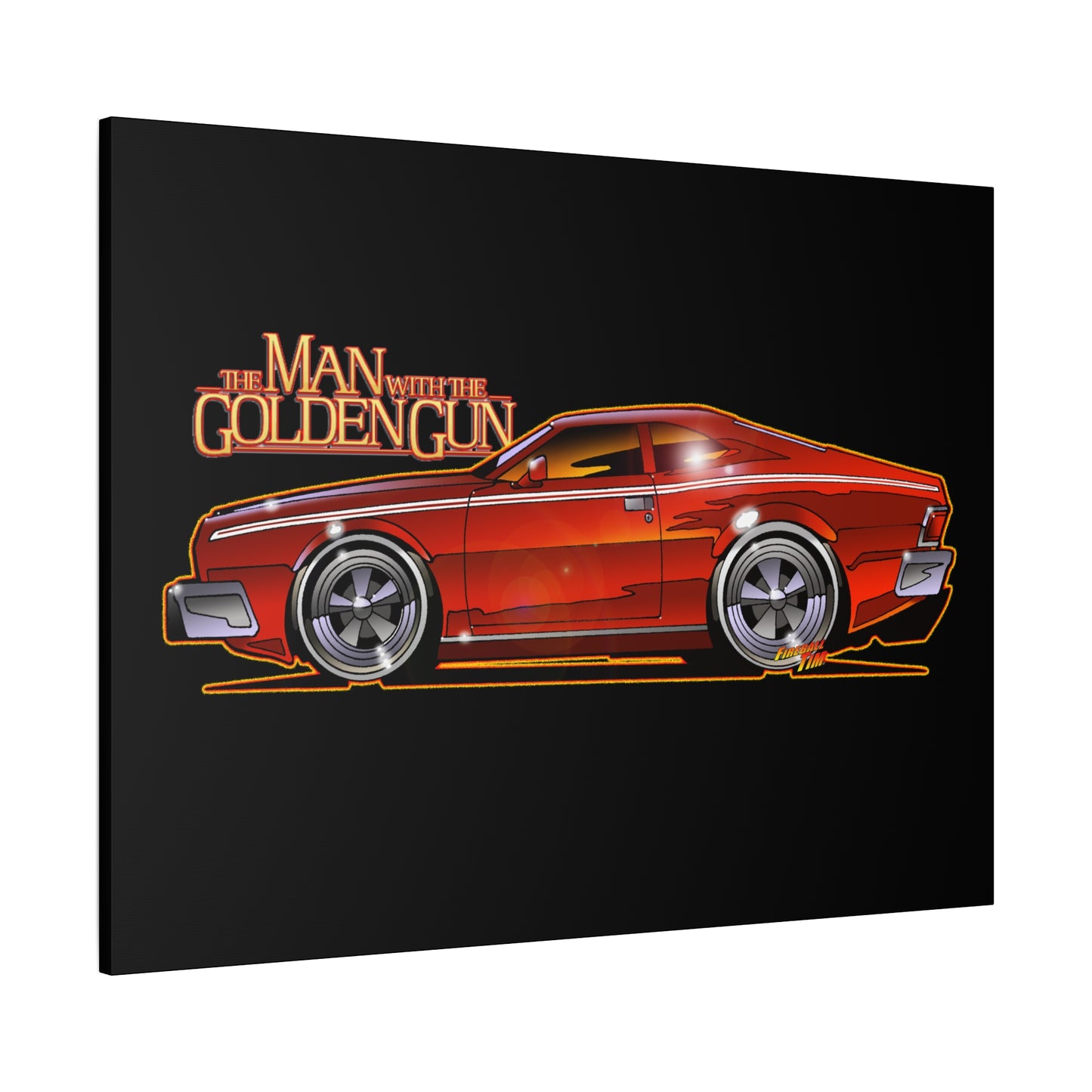 MAN WITH THE GOLDEN GUN AMC Hornet James Bond Fireball Art Canvas Print