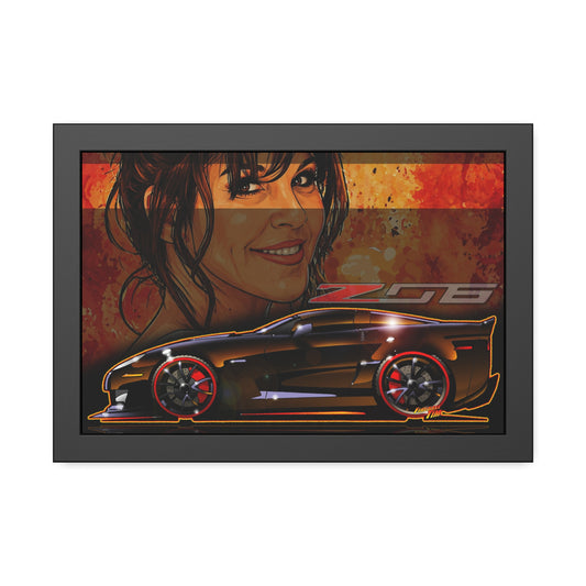CORVETTE Z06 2012 100th Anniversary Framed Poster