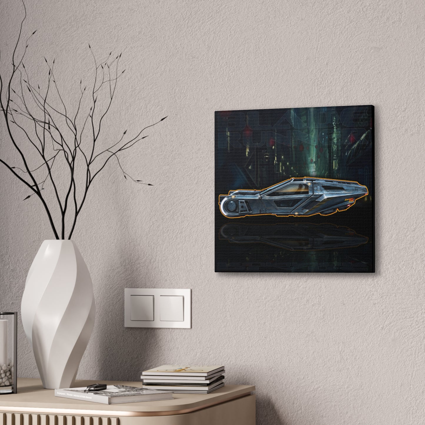 BLADE RUNNER 2049 SPINNER Collectible Fireball Art Canvas Stretched Print