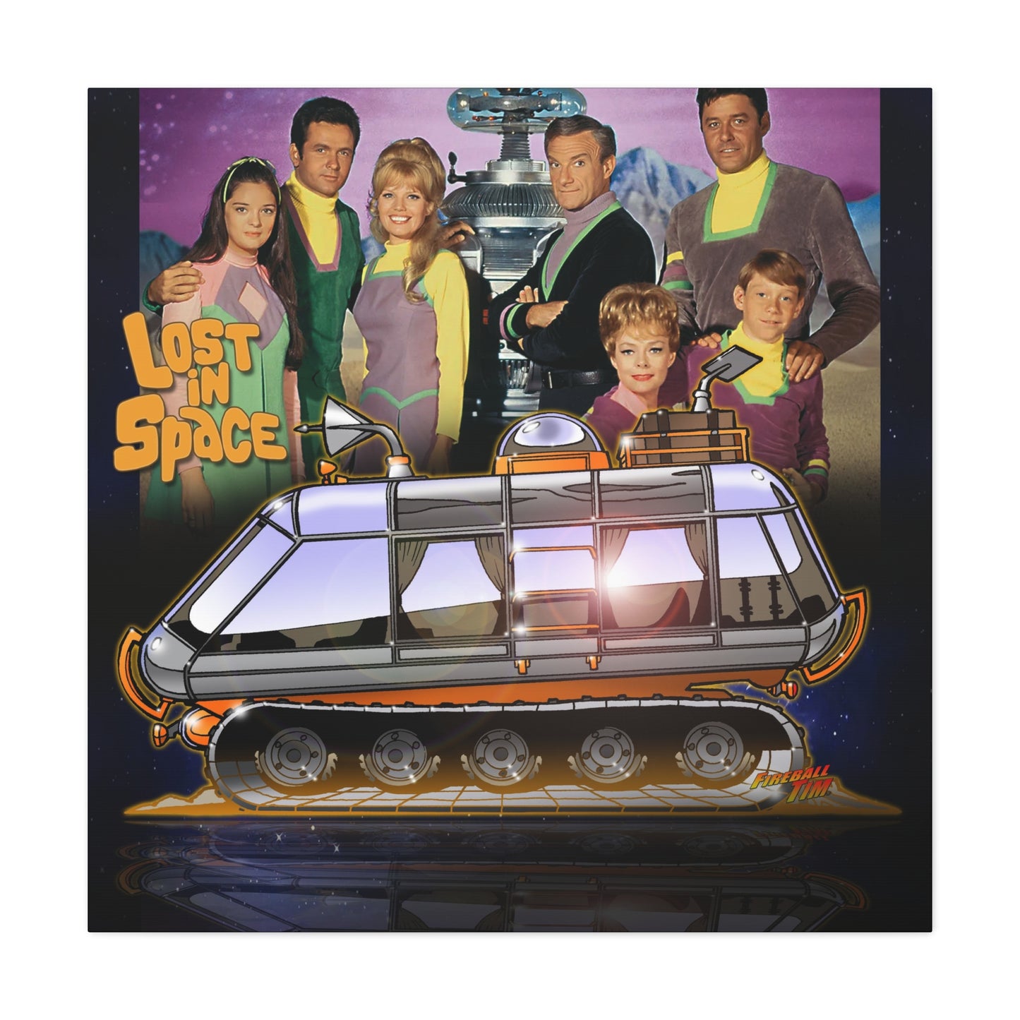 LOST in SPACE Classic TV Chariot Canva Art Wall Print