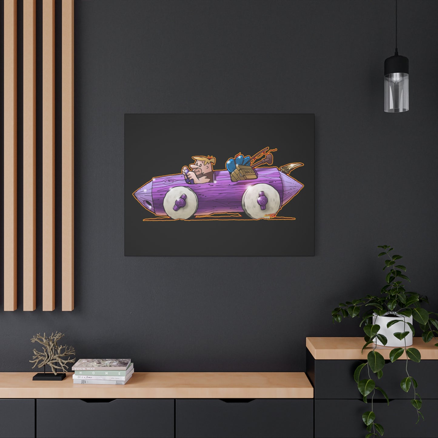 FLINSTONES BARNEY RUBBLE Fireball Art Canvas Wall Print - Multiple Sizes
