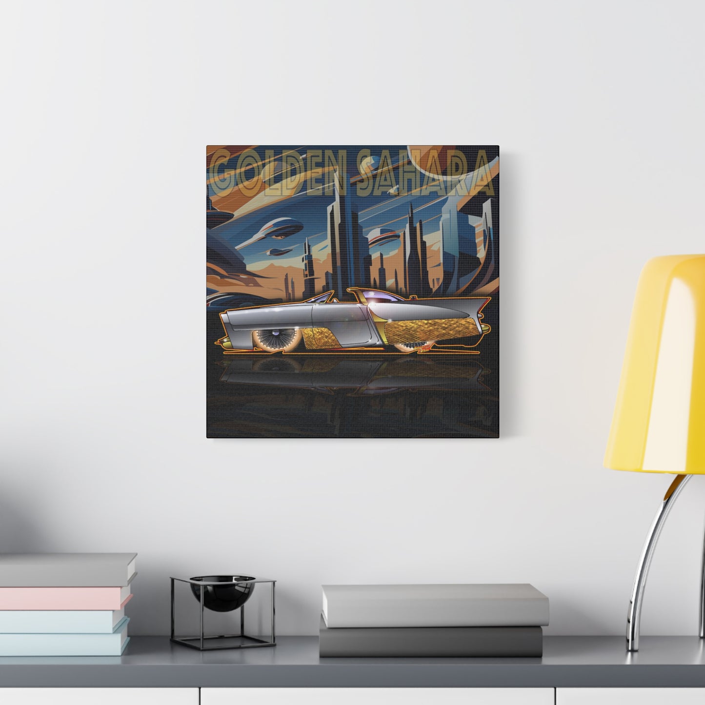GOLDEN SAHARA Custom Concept Car Fireball Art Canvas Art