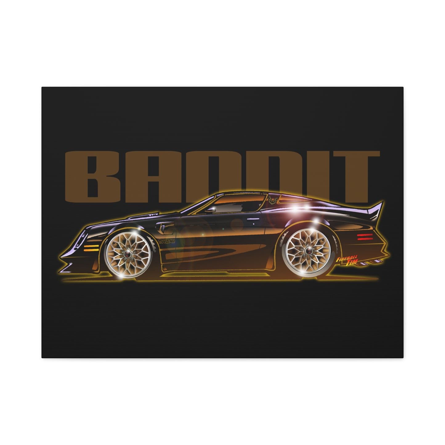 SMOKEY AND THE BANDIT Pontiac Trans Am Fireball Art Canvas Print - Sizes