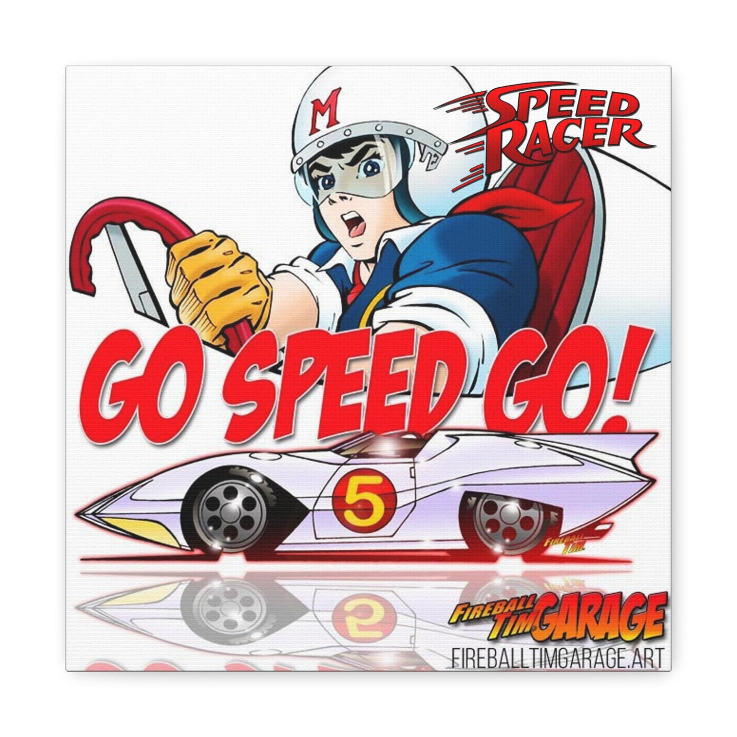 SPEED RACER Mach 5 Cartoon TV Show Concept Art Canvas Print 12x12