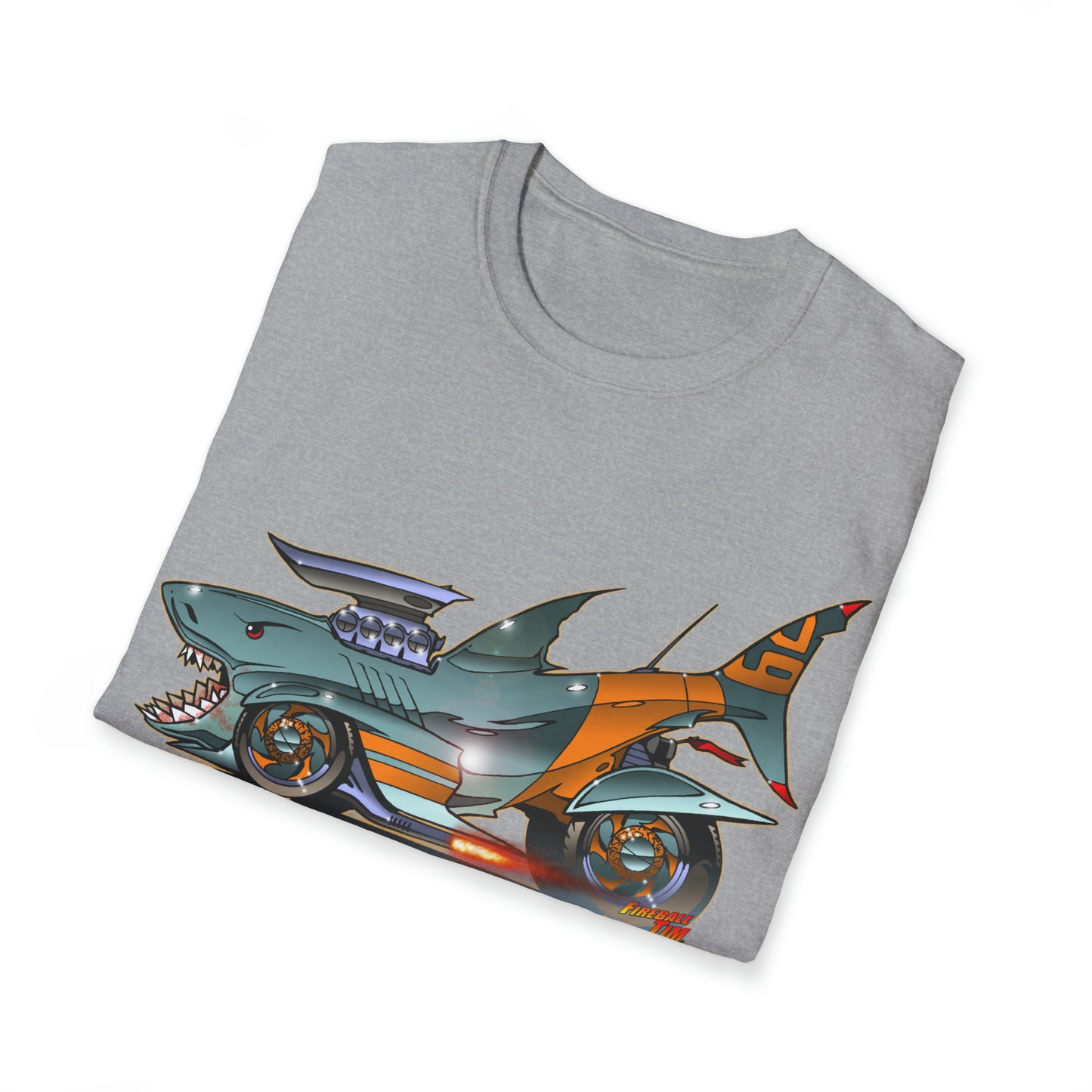 MANEATER GREAT WHITE SHARK Sealife Hot Rod Unisex Softstyle T-Shirt