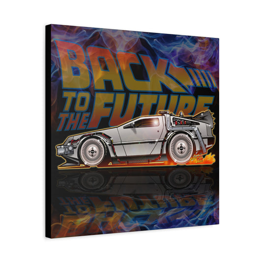 BACK to the FUTURE Delorean Time Machine Canvas Art Wall Print