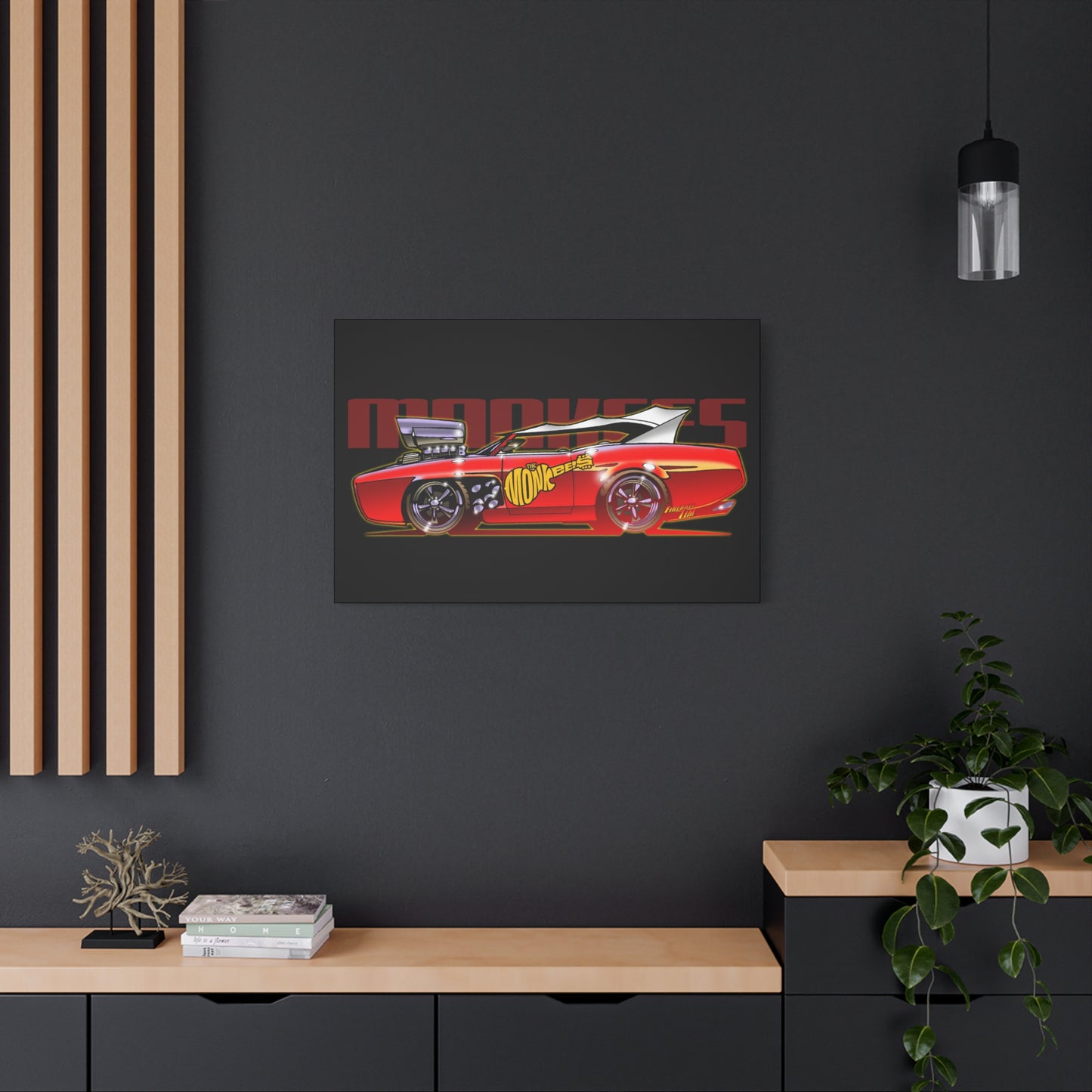 THE MONKEES Monkeemobile Fireball Canvas Art Wall Print - 11x14