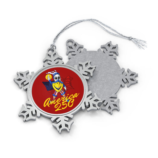 BUDDY CRUISE America 250 Pewter Snowflake Ornament — America 250 Commemorative Holiday Ornament