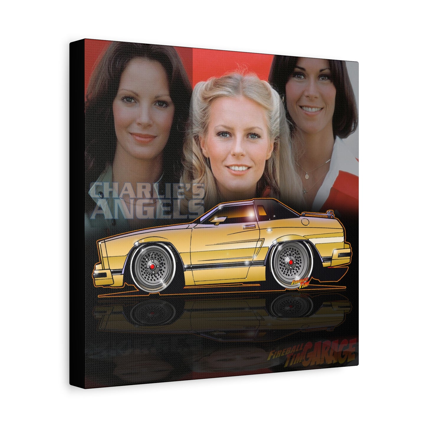 CHARLIE'S ANGELS FORD MUSTANG GHIA TV Car Canvas Art Wall Print - 12x12