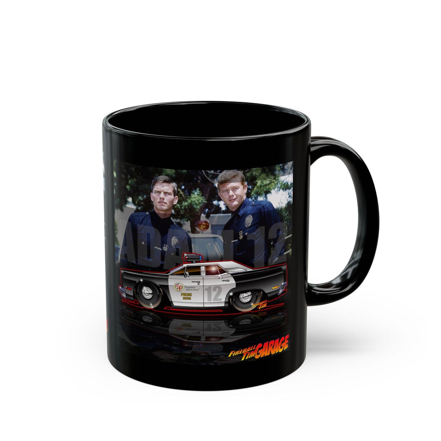 ADAM 12 TV Show 1967 PLYMOUTH BELVEDERE Police Car Collectors Coffee Mug - 11oz